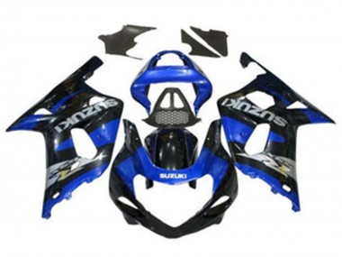 Carenados Moto Suzuki GSXR1000 2000-2002 - Azul Negro Brillante Chrome
