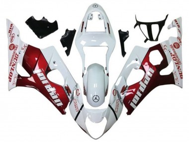 Carenados Moto Suzuki GSXR 1000 2003-2004 - Blanco Rojo Jordan