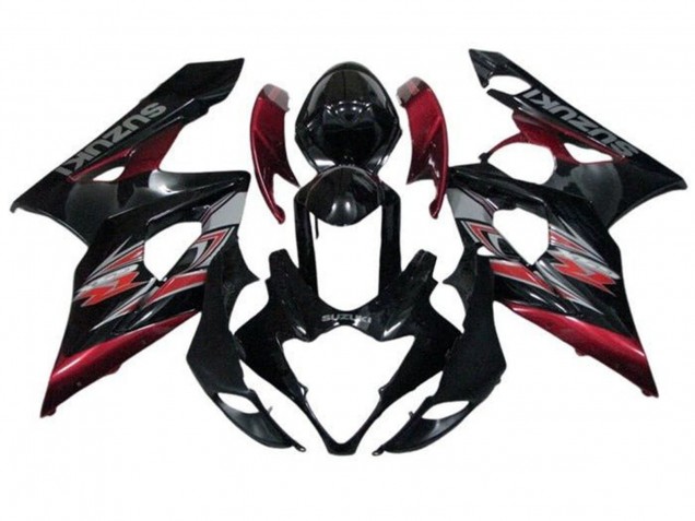 Carenados Moto Suzuki GSXR 1000 2005-2006 - Negro Brillante Rojo Plata