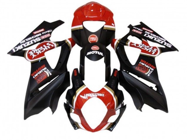 Carenados Moto Suzuki GSXR 1000 2005-2006 - Negro Mate Rojo Lucky Strike