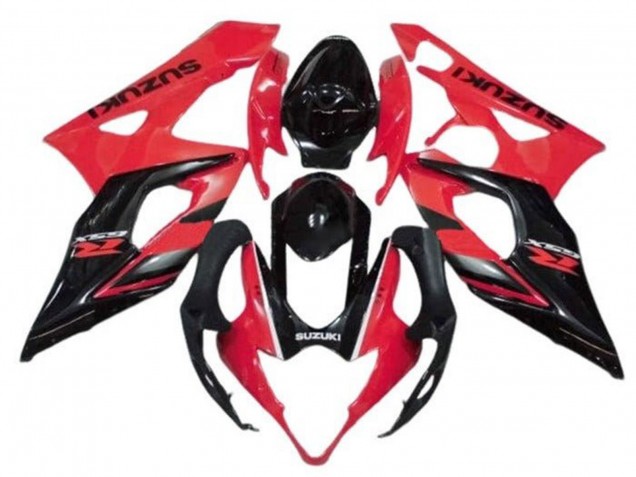 Carenados Moto Suzuki GSXR 1000 2005-2006 - Rojo Negro Brillante Raya