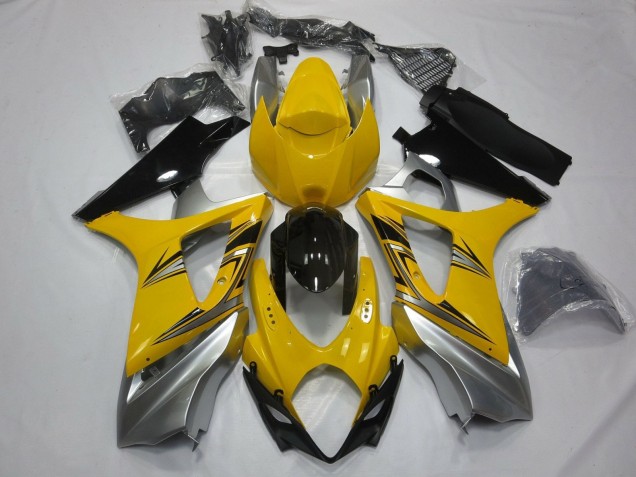 Carenados Moto Suzuki GSXR 1000 2007-2008 - Amarillo Plata Negro