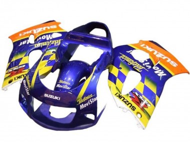 Carenados Moto Suzuki GSXR 600 / GSXR 750 1996-2000 - Azul Naranja Amarillo Telefumica MoviStar