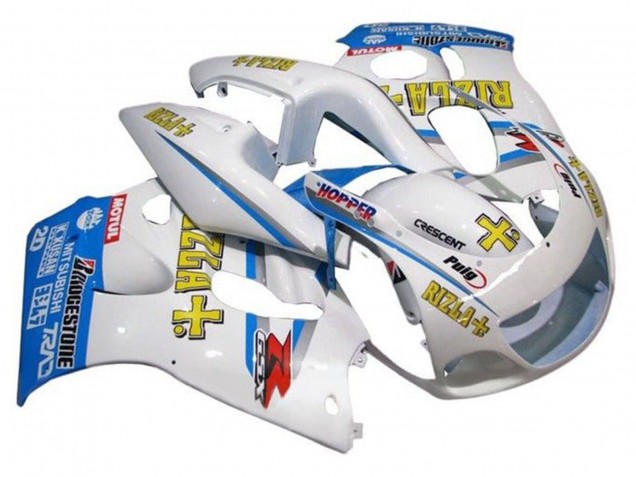 Carenados Moto Suzuki GSXR 600 / GSXR 750 1996-2000 - Blanco Azul Amarillo Rizla