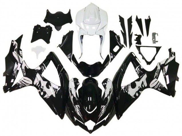 Carenados Moto Suzuki GSXR 600 / GSXR 750 2008-2010 - Blanco Negro Brillante Leyla