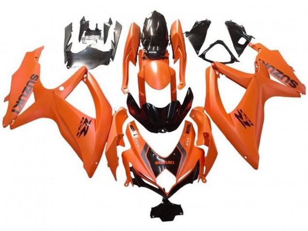 Carenados Moto Suzuki GSXR 600 / GSXR 750 2008-2010 - Naranja Negro Brillante Calcomanía