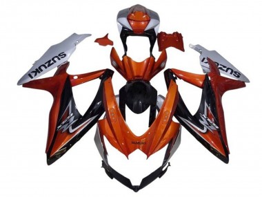 Carenado Moto Suzuki GSXR 600 / GSXR 750 2008-2010 - Plata Naranja Negro Brillante