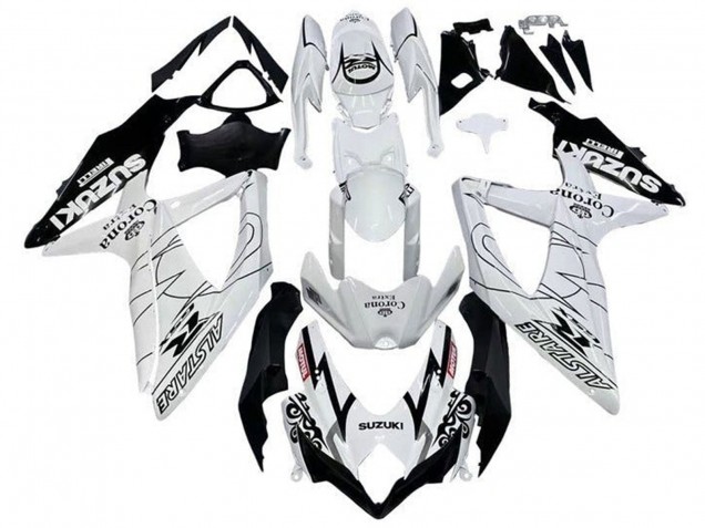 Carenados Moto Suzuki GSXR 600 / GSXR 750 2008-2010 - Blanco Negro Alstare Corona Extra Motul