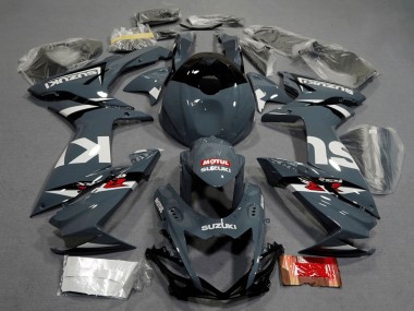 Carenados Moto Suzuki GSXR 600 / GSXR 750 2011-2024 - Nardo Gris Oscuro Blanco Negro Rojo Motul
