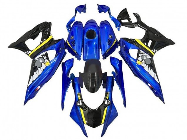 Carenados Moto Yamaha YZF R7 2021-2024 - Azul Negro Amarillo Tiburón