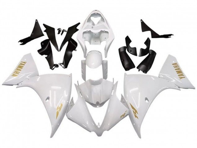 Carenados Moto Yamaha YZF 1000 R1 2009-2011 - Blanco Oro Calcomanía