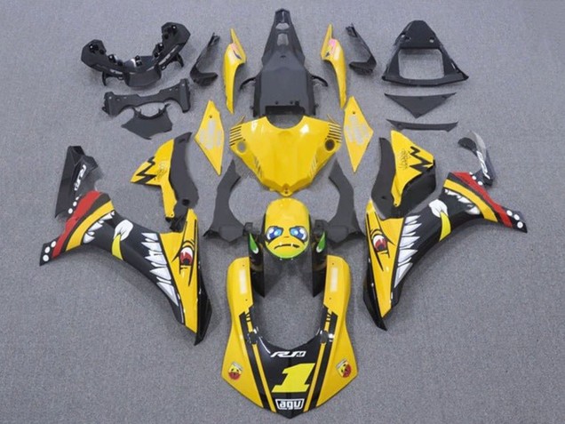 Carenados Moto Yamaha YZF 1000 R1 2015-2019 - Amarillo Rojo Tiburón