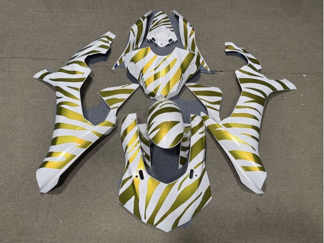 Carenados Moto Yamaha YZF 1000 R1 2015-2019 - Blanco Oro Cebra
