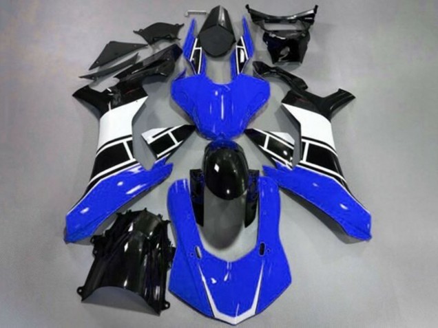 Carenado Moto Yamaha YZF 1000 R1 2015-2019 - Azul Blanco Negro Brillante