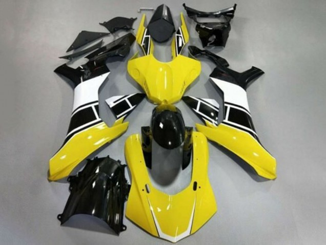 Carenado Moto Yamaha YZF 1000 R1 2015-2019 - Amarillo Blanco Negro