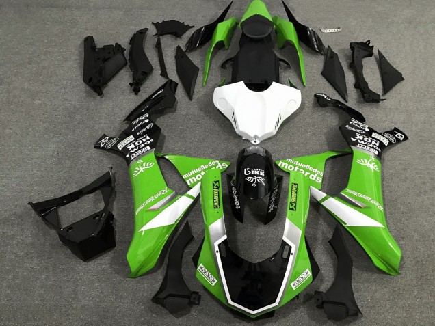 Carenados Moto Yamaha YZF 1000 R1 2015-2019 - Blanco Verde Negro Brillante