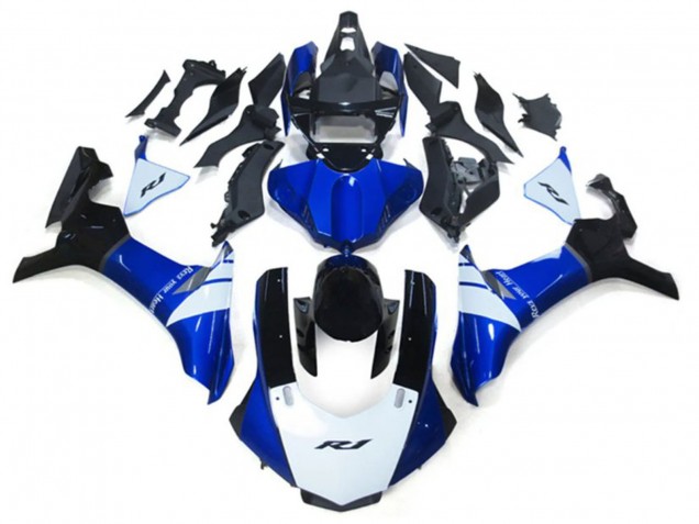 Kits Carenado Moto Yamaha YZF 1000 R1 2020-2025 - Blanco Azul Negro Brillante