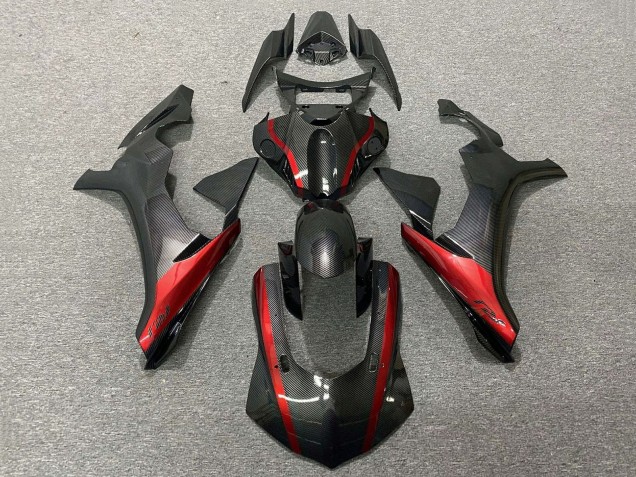Carenados Moto Yamaha YZF 1000 R1 2020-2025 - Falso FibraCarbono Rojo