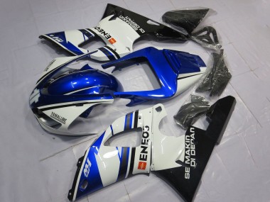 Carenados Moto Yamaha YZF 1000 R1 1998-1999 - Blanco Azul Negro Brillante ENEOS Semakin Didepan