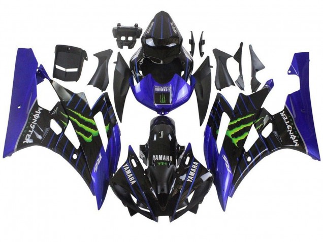 Carenados Moto Yamaha YZF R6 2006-2007 - Azul Negro Verde Monstruo