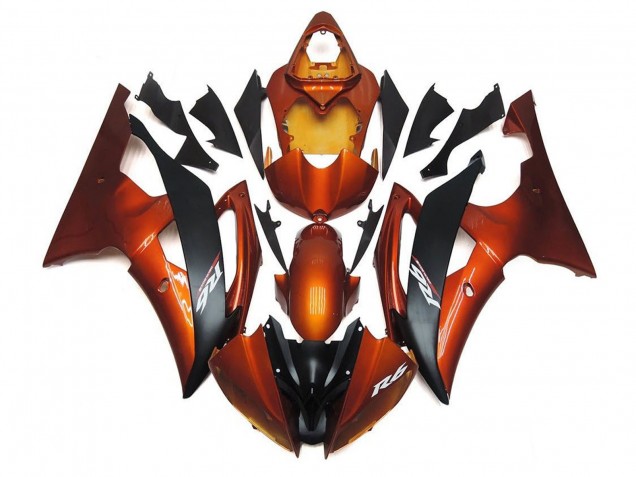 Carenados Moto Yamaha YZF R6 2008-2016 - Naranja Negro Mate