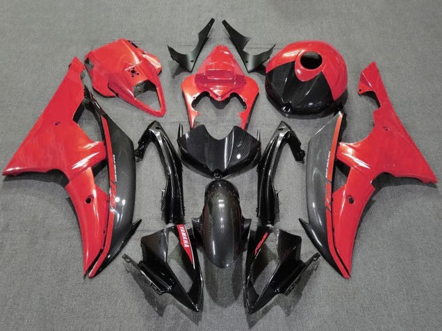 Carenados Moto Yamaha YZF R6 2008-2016 - Rojo Negro FibraCarbono Estilo