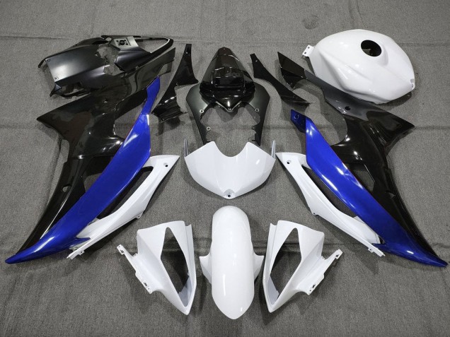 Carenado Moto Yamaha YZF R6 2008-2016 - Blanco Azul Negro Brillante