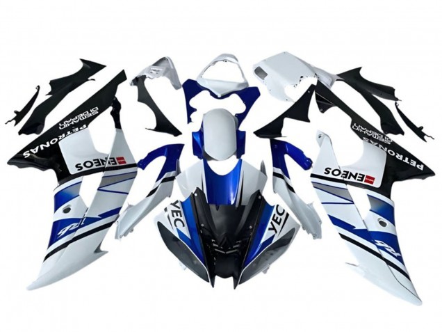 Carenados Moto Yamaha YZF R6 2008-2016 - Blanco Azul Negro YEC ENEOS Petronas Semakin Didepan