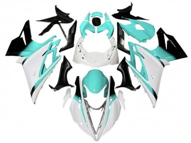 Carenados Moto Triumph Daytona 675 Triple 2013-2016 - Blanco Turquesa Azul Negro Brillante