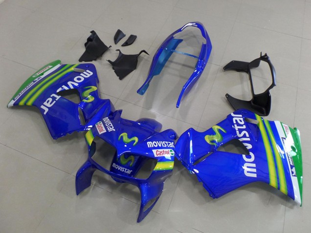 Carenados Moto Honda VFR 800 1998-2001 - Azul Verde Blanco MoviStar