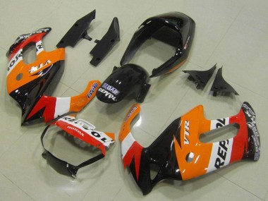 Carenados Moto Honda VTR1000F 1997-2005 - Naranja Blanco Rojo Negro Brillante Repsol
