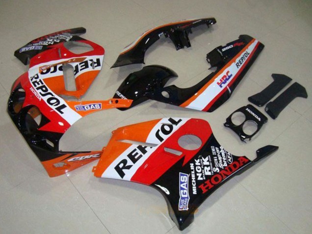 Carenados Moto Honda CBR250RR MC19 1988-1989 - Naranja Blanco Rojo Negro Brillante Repsol