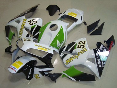 Carenados Moto Honda CBR600RR 2003-2004 - Blanco Verde Amarillo Negro Brillante Hannspree 52