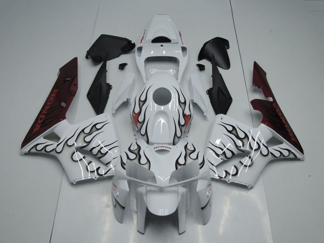 Carenado Moto Honda CBR600RR 2005-2006 - Blanco Negro Llama