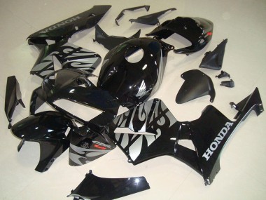 Carenados Moto Honda CBR600RR 2005-2006 - Negro Brillante Plata Llama