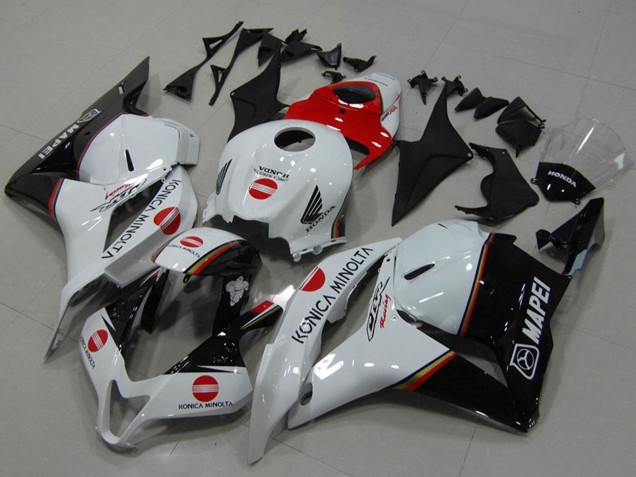 Carenados Moto Honda CBR600RR 2009-2012 - Blanco Rojo Negro Brillante Konica Minolta