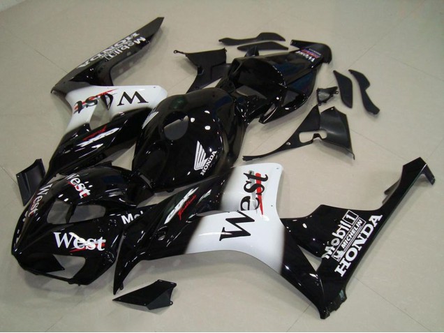 Carenados Moto Honda CBR1000RR 2006-2007 - Negro Brillante Blanco West