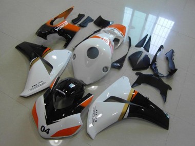 Carenados Moto Honda CBR1000RR 2008-2011 - Blanco Naranja Negro Brillante Carrera
