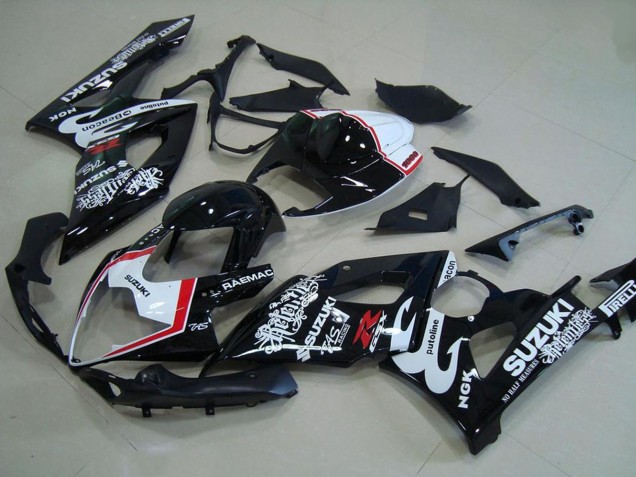Carenados Moto Suzuki GSXR 1000 2005-2006 - Negro Brillante Blanco Rojo Relentless