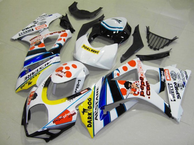 Carenados Moto Suzuki GSXR 1000 2007-2008 - Blanco Rojo Amarillo Azul Negro Pepe Phone