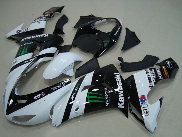 Carenados Moto Kawasaki ZX10R 2006-2007 - Blanco Negro Brillante Verde Elf Monstruo