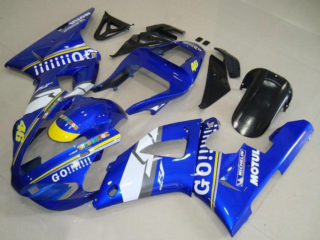 Carenados Moto Yamaha YZF R1 2000-2001 - Azul Blanco Amarillo Motul 46