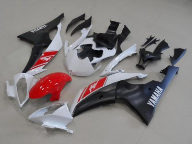 Kits Carenado Moto Yamaha YZF R6 2008-2016 - Blanco Rojo Negro Mate