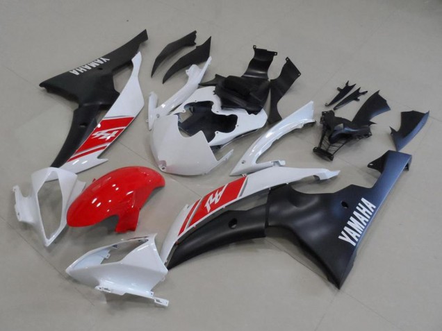 Kits Carenado Moto Yamaha YZF R6 2008-2016 - Blanco Rojo Negro Mate