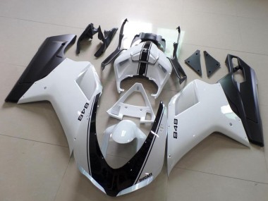 Carenado Moto Ducati 848 2007-2014 - Blanco Negro Mate