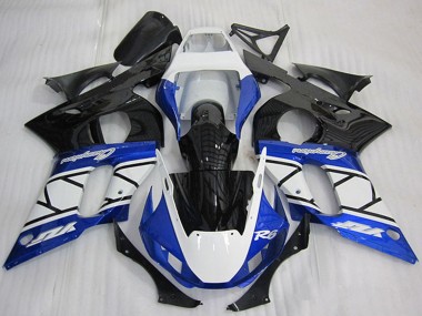 Carenado Moto Yamaha YZF R6 1998-2002 - Blanco Azul Negro Brillante Champions