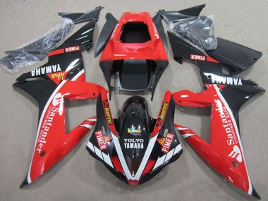 Carenados Moto Yamaha YZF R1 2004-2006 - Rojo Blanco Negro Brillante Santander