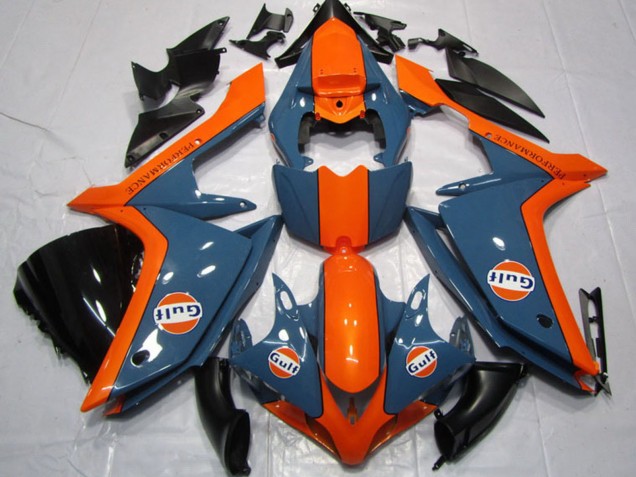 Carenados Moto Yamaha YZF R1 2007-2008 - Azul Oscuro Naranja Gulf