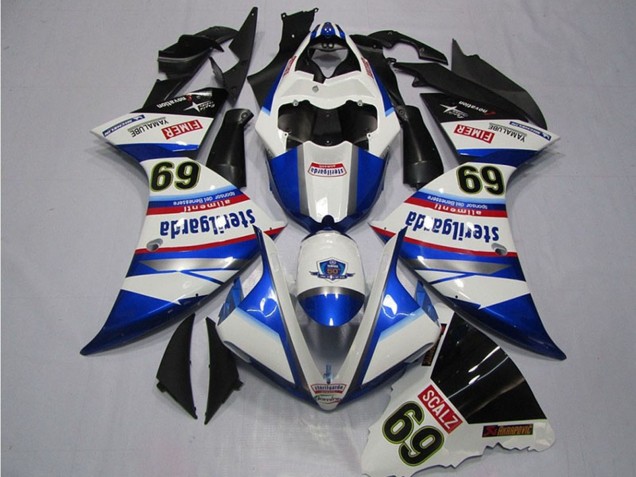 Carenados Moto Yamaha YZF R1 2009-2011 - Blanco Azul Negro Sterilgarda SCALZ 69