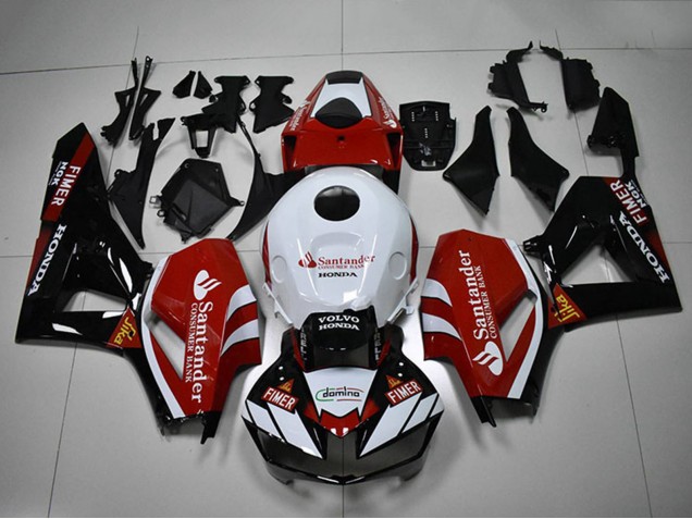 Carenados Moto Honda CBR1000RR 2012-2016 - Blanco Rojo Negro Brillante Santander